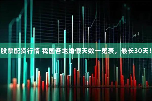 股票配资行情 我国各地婚假天数一览表，最长30天！